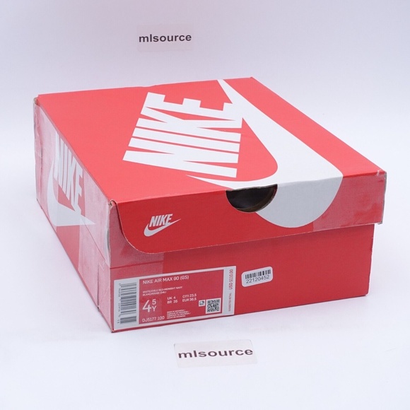 NEW Nike Air Max 90 Sneakers DJ5177-100 White/Chile Red - Picture 8 of 9